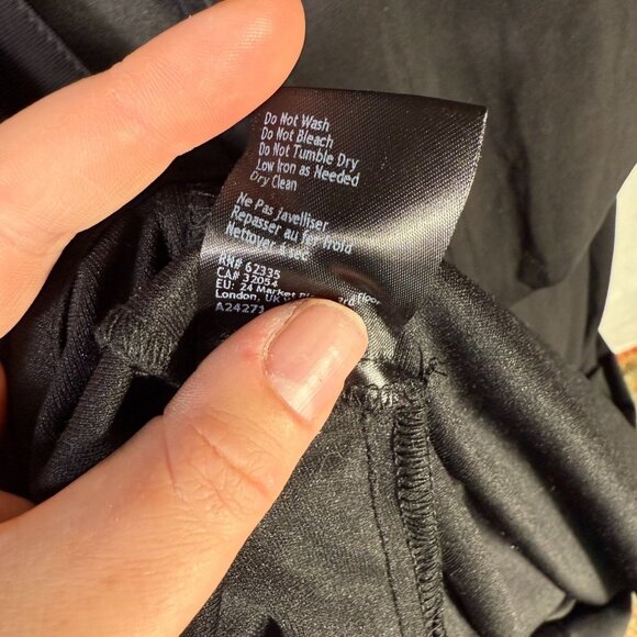 BHLDN Thorton Black Maxi Wrap Dress Sz 18 V-Neck Flutter Sleeve Gown Made In USA - Picture 8 of 15